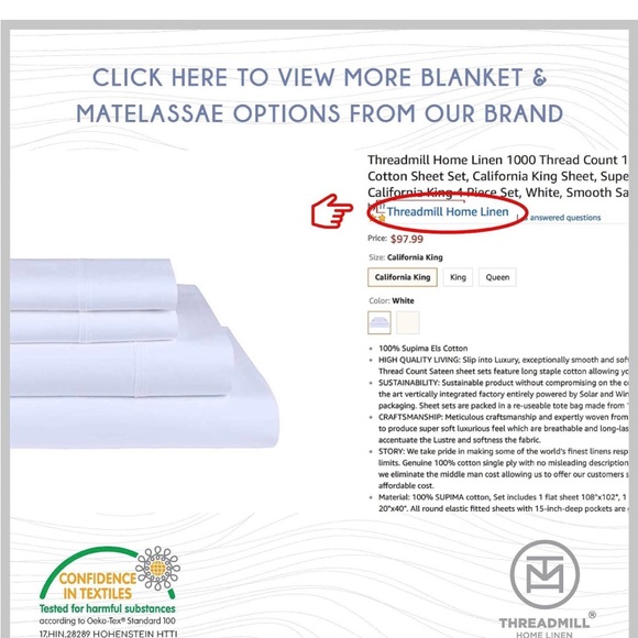 Threadmill Home Linen Bedding 300 Thread Count 100% Cotton Sheet Set, Sage color - Picture 7 of 8